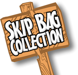 skip bag wood sign