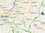 map of bristol showing marker of position Toms Rubbish